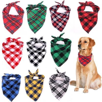 Classic Red Black Plaid Pet Dog Bandana Cat Puppy Kerchief P