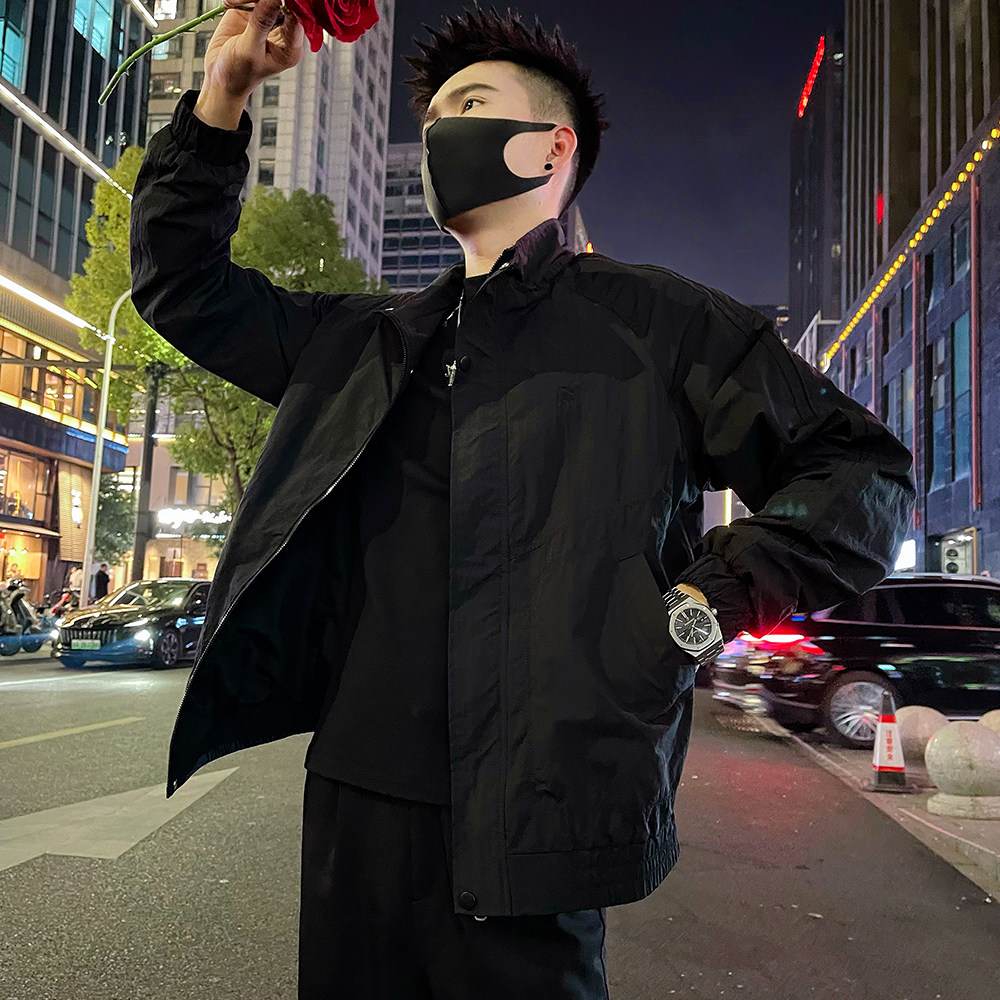 J63/P98控138 秋款高级感男装痞帅休闲男士夹克外套纯色百搭上衣图片