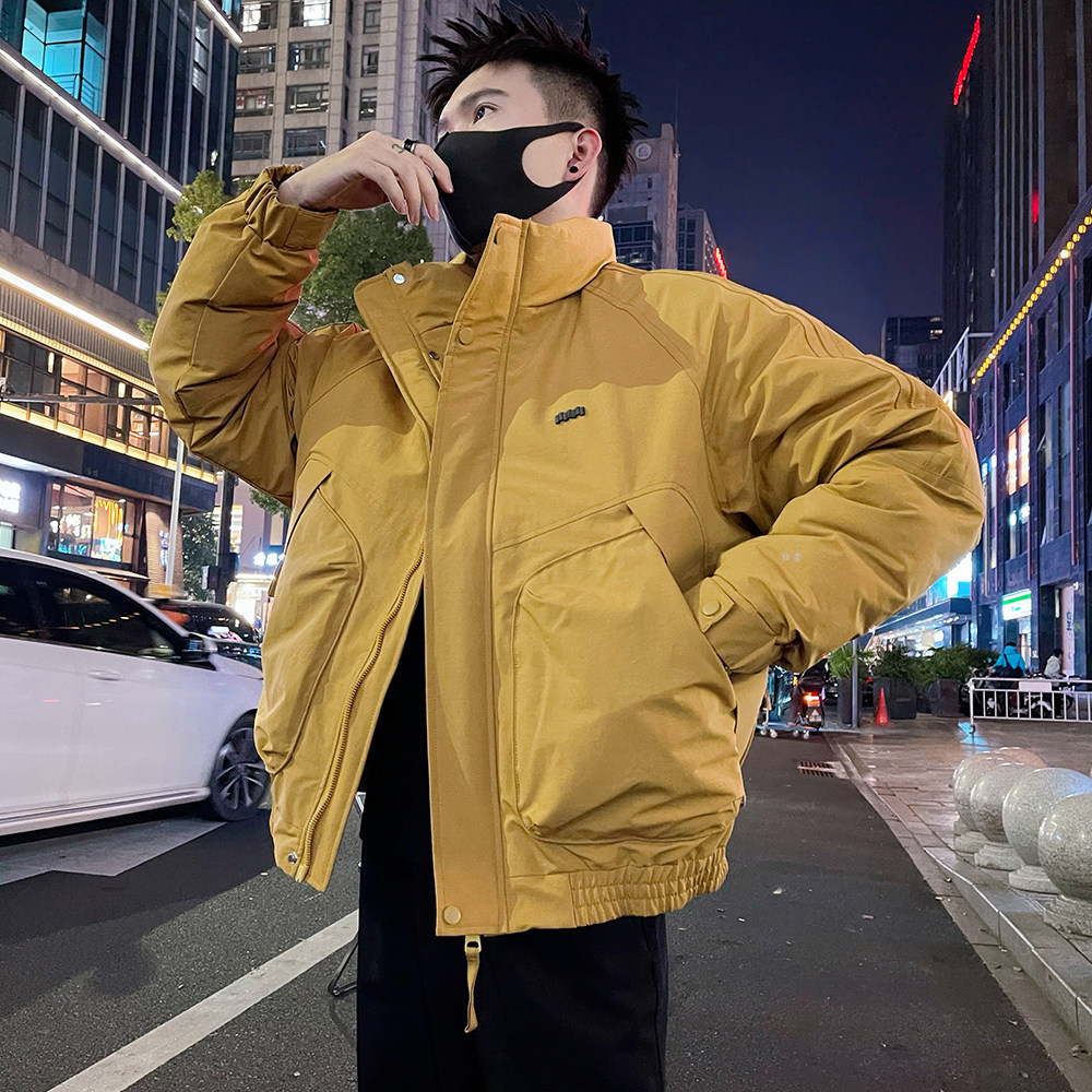 A60/P148控198秋冬棉衣外套潮牌立领工装防风保暖上衣痞帅黑2,男装棉衣,电商A366