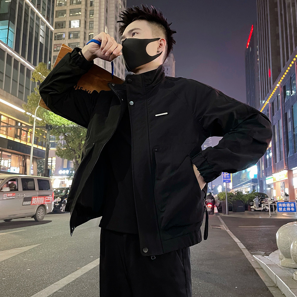 J92/P98控145春款立领薄款工装拉链大口袋痞帅夹克外套男红2,男装夹克,电商A366