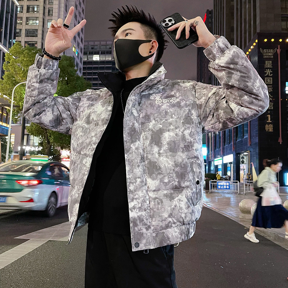 A21/P138控178冬季棉衣男2025新款韩版扎染棉衣外套痞帅棉袄图2,男装棉衣,电商A366