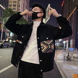 J17/P115控155秋款设计感潮牌复古民族风拼接灯芯绒夹克外套男，男装民族服装，电商A366