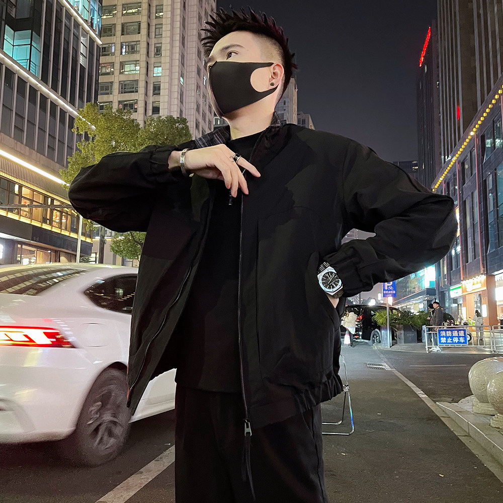 J88/P98控145 春款男士薄款夹克外套潮牌高级感痞帅工装上衣黑1图片