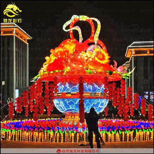 大型花篮艺术装置春节氛围布置迎春花灯制作厂家元宵灯展设计制作,节庆用品/礼品,灯笼,淘宝优惠券,粉丝福利购,淘宝优惠卷