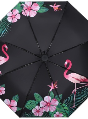 天堂伞防晒防紫外线33623E花语凝香黑胶太阳伞折叠遮晴雨伞礼品伞