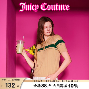 T恤女 Juicy Couture橘滋2025春夏新款 复古学院POLO领短袖 针织衫