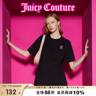 短袖 Juicy Couture橘滋2025春夏新款 甜酷撞色刺繡寬松闊版 T恤女