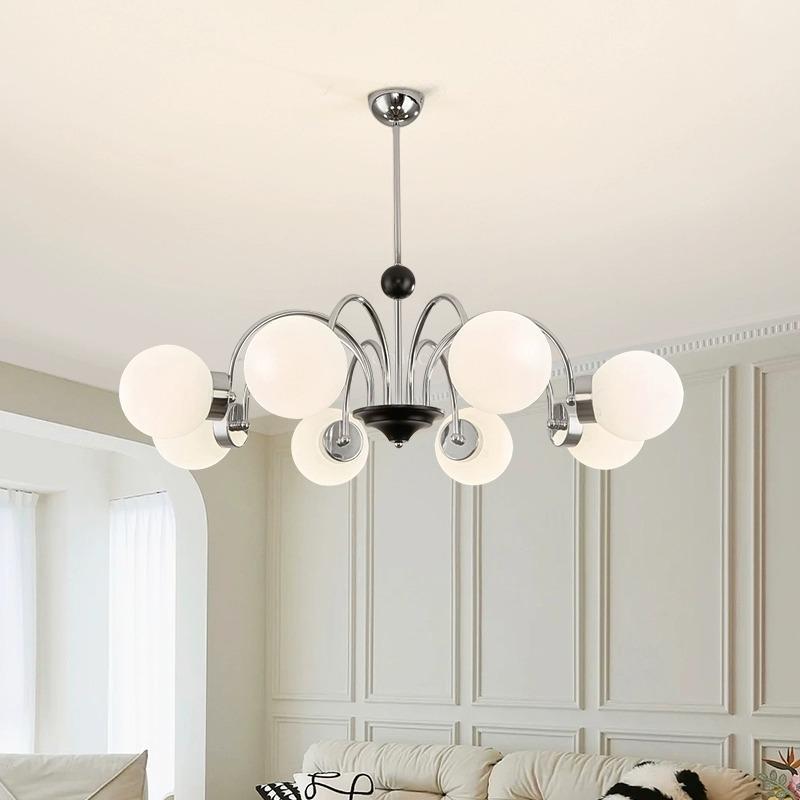 北欧客厅吊灯网红复古法式中古风魔豆灯现代简约餐厅卧室中山灯具