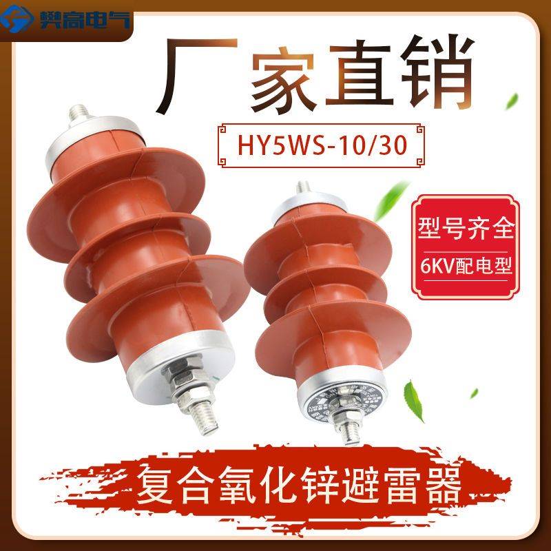 HY5WS-10/30复合氧化锌避雷器6KV电子围栏X用氧化锌避雷器高压防