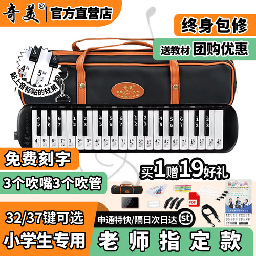 奇美黑霸王口风琴37键32键小学生专用成人课堂儿童初学者专业演奏