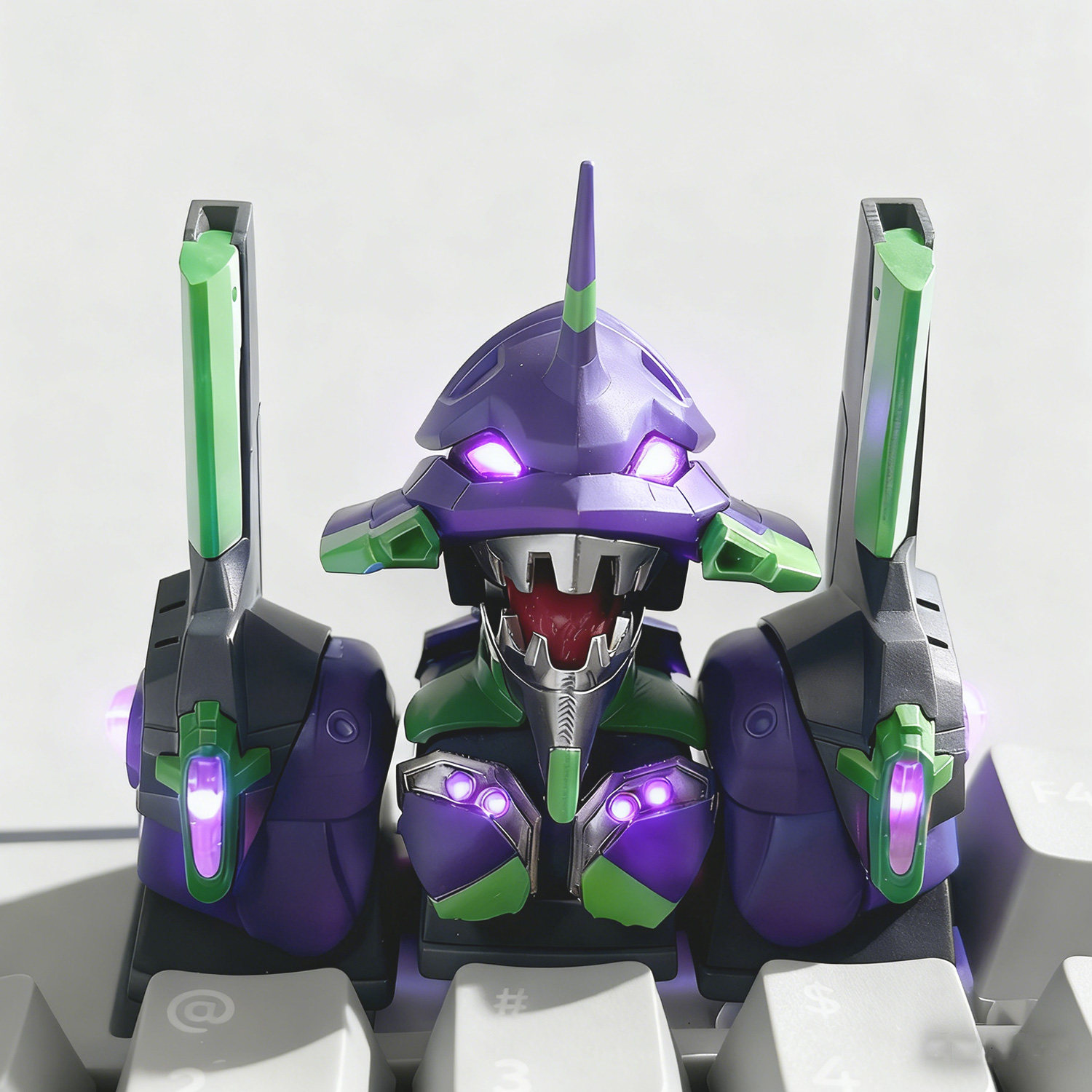 EVA三连透光高达键帽机械键盘下灯位 初号机零号机高达个性化按键