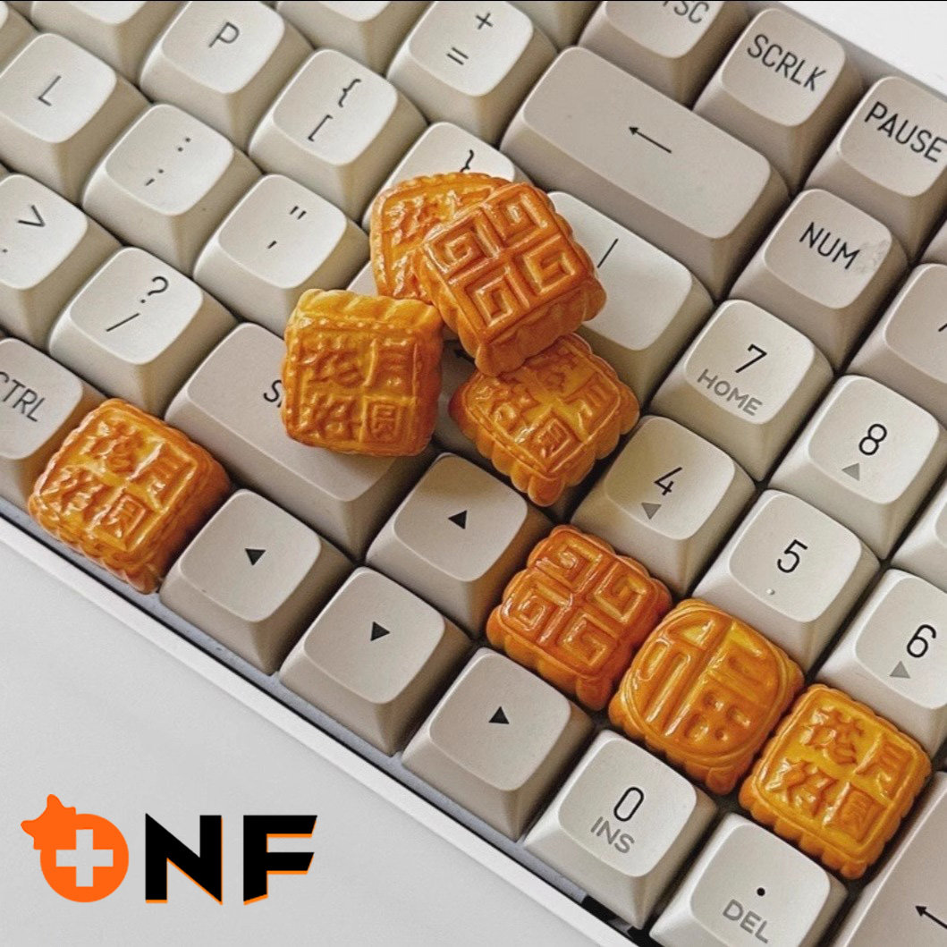 月饼键帽中秋节限定键帽花好月圆键帽美食键帽创意3d立体机械键帽