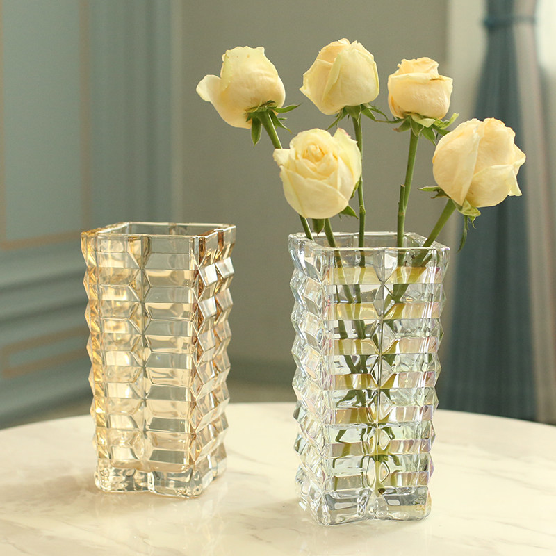 北欧创意玻璃花瓶透明插花客厅摆件餐桌富贵竹玫瑰百合鲜花花器,家居饰品,花瓶,淘宝优惠券,粉丝福利购,淘宝优惠卷