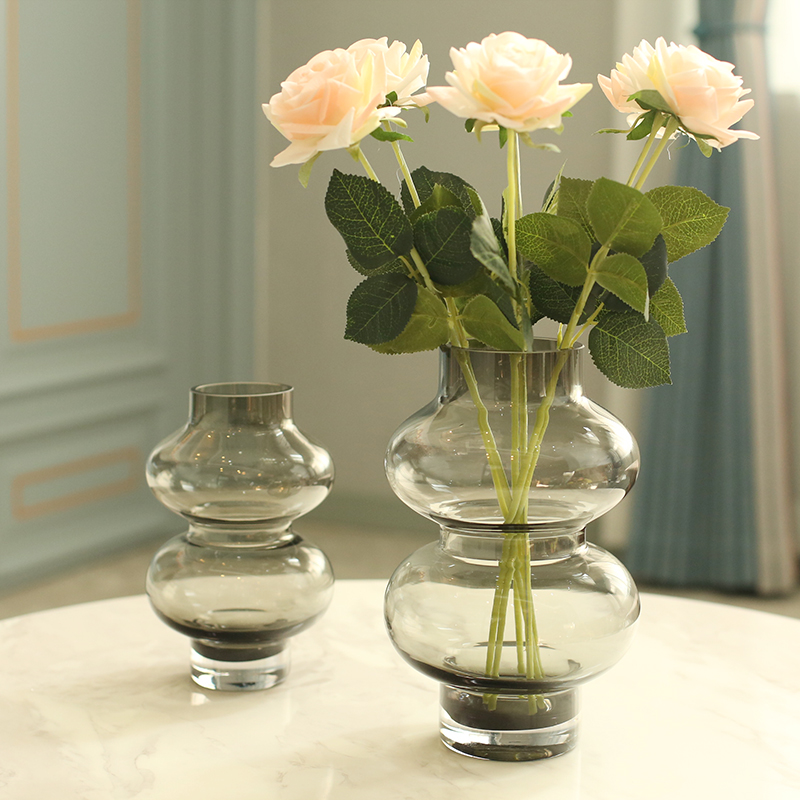 北欧玻璃花瓶摆件插花客厅餐桌高级感水养玫瑰郁金香鲜花花器 家居饰品 花瓶 原图主图