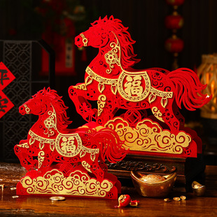 2026马年春节生肖马装饰桌面摆件商场珠宝店酒店公司前台新年桌摆