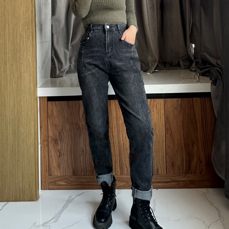 大码弹力牛仔裤女胖MM梨形身材裤子高腰显瘦