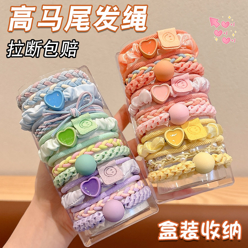 女童高马尾发绳儿童扎头发头绳发圈小女孩高弹力耐用头饰皮筋皮套