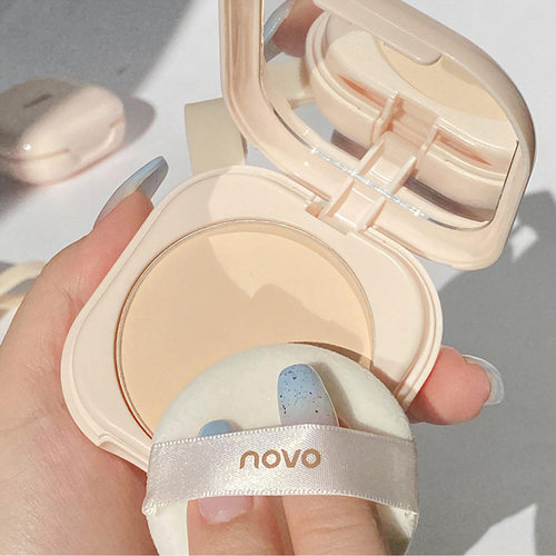 NOVO轻雾奢养定妆蜜粉饼 控油遮瑕持久不卡粉不脱妆干湿两用粉底