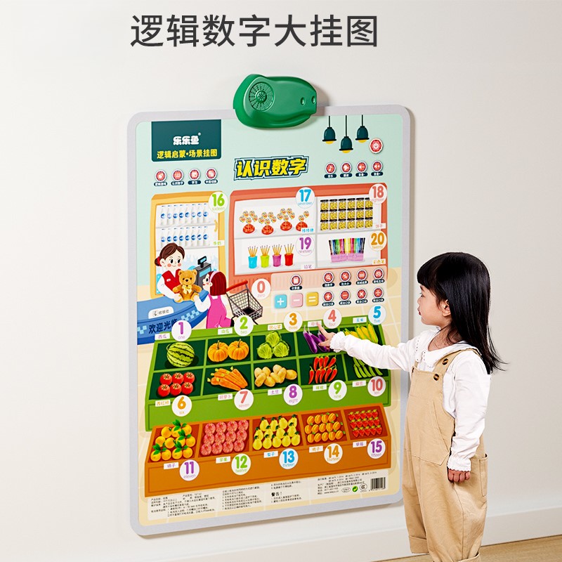 数字挂图卡片100早教有声拼音表启蒙1儿童学说话挂图有声早教玩具