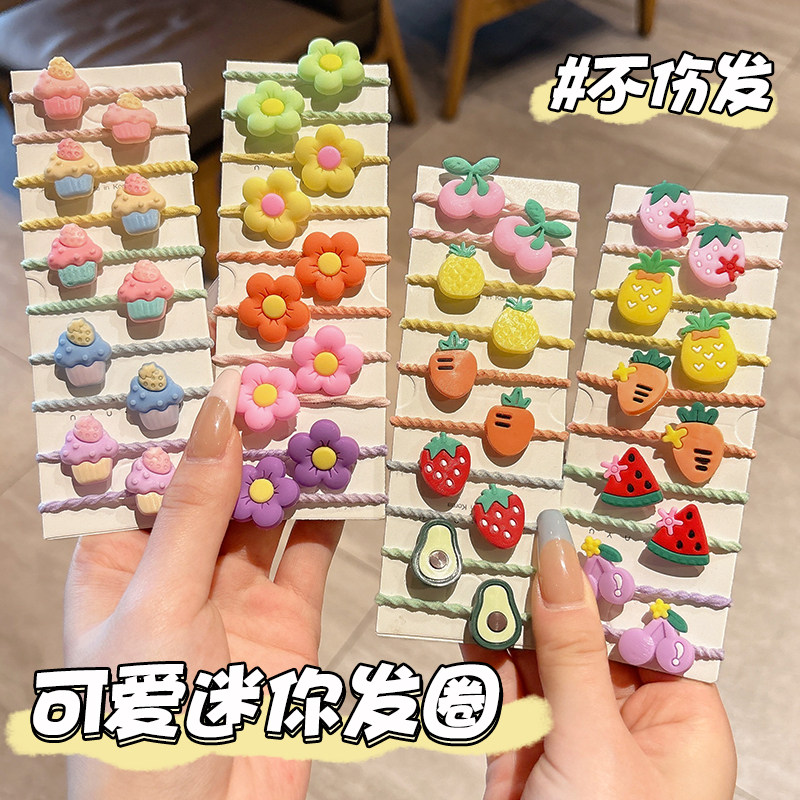 儿童卡通拇指发圈头绳女扎头发绳头饰女童可爱宝宝不伤发迷你皮筋