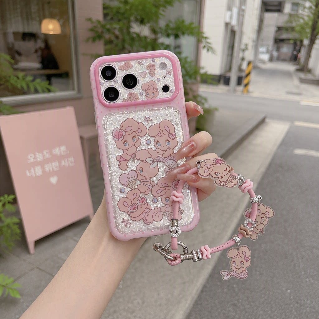 韩国IMD镭射艾丝乐小兔适用苹果17promax手机壳ins新款粉色波点iPhone16可爱卡通少女风15独特14高颜值巨好看