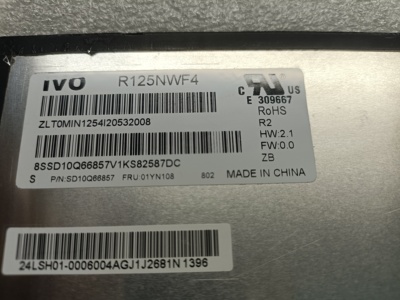 R125NWF4 1920/1080   小口EDP 0.4mm间距   窄边无耳朵拆机A屏