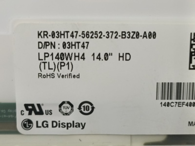 LG  LP140WH4 (TL)(P1) 1366/768 40针LED接口 中厚拆机A屏