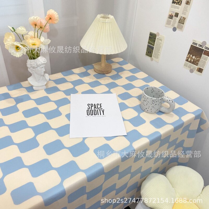 ins英伦风棋盘格子桌布网红学生书桌卧室改造茶几餐桌宿舍背景布