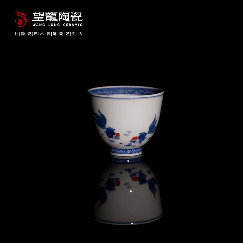 望龙柴窑金鱼直口杯单杯