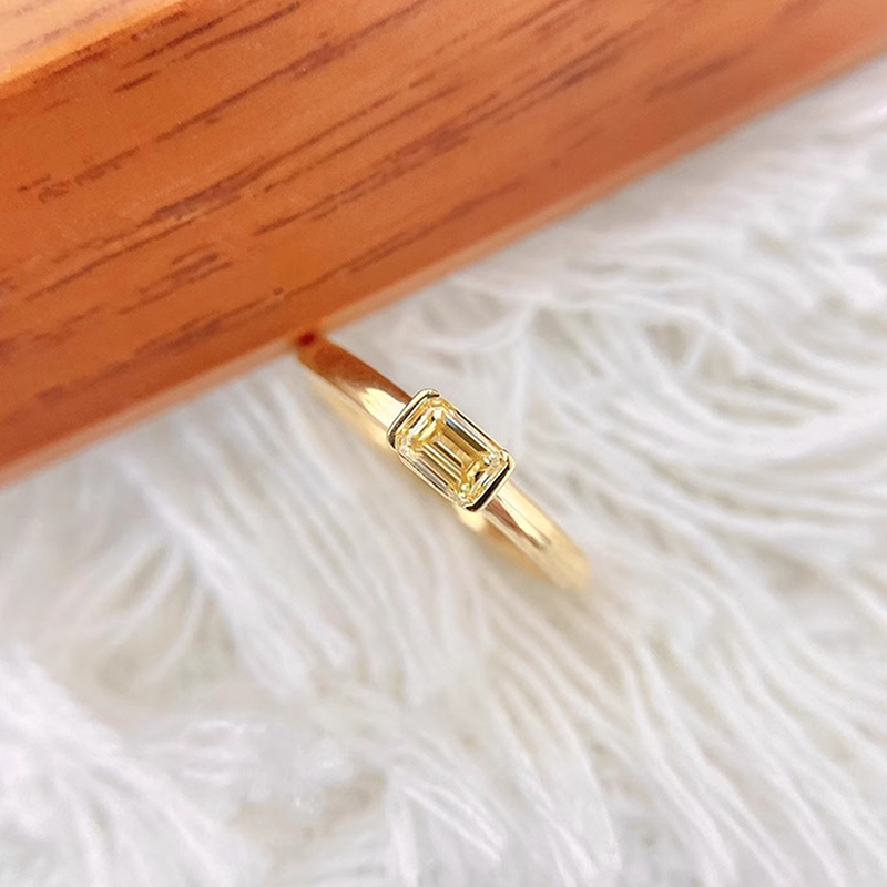 帕诗韵s925纯银极简ins叠戴风黄钻戒指轻奢气质日常通勤指环女士