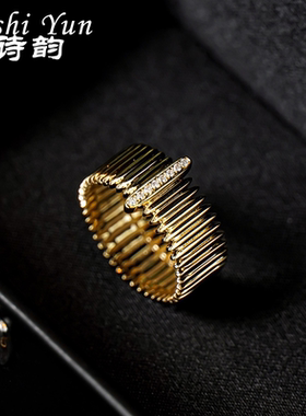 通体s925纯银潮酷风琴戒指