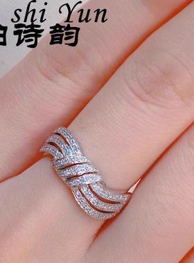 通体s925纯银Ins三生三世戒指