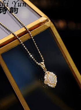 帕诗韵S925纯银轻奢淑女风精致微镶锆石菱形项链女文艺瑞丽锁骨链