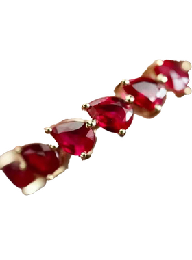 帕诗韵s925纯银闪亮精致红宝石戒指高贵华丽奢华日常通勤指环女士