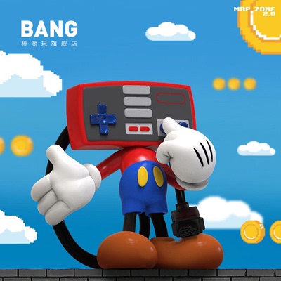 MIGHTYJAXX正版特价自娱自乐游戏机米奇老鼠地图艺术潮流手办摆件