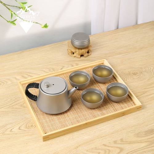 M&MTITAN纯钛茶壶旅行套装古风