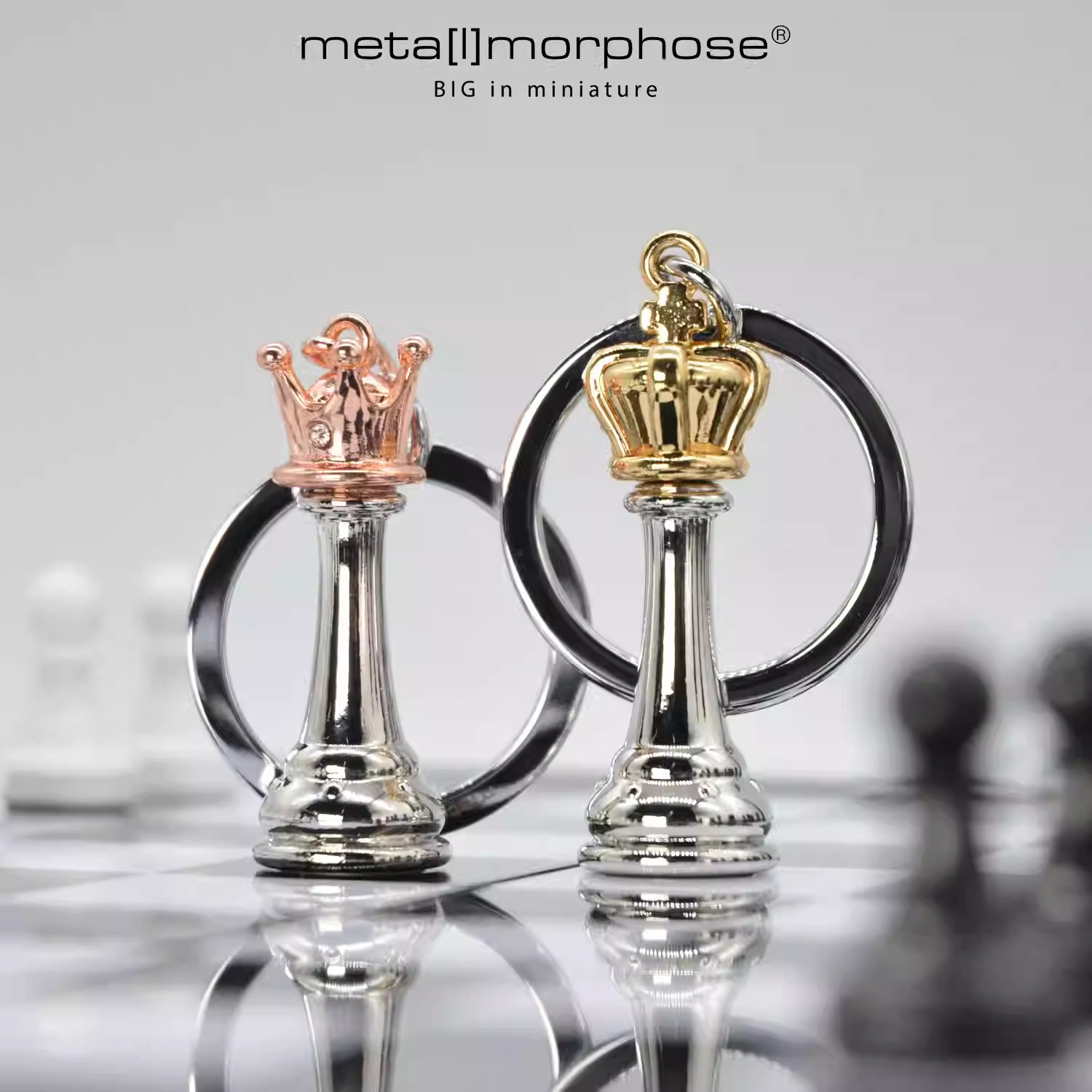 比利时国际象棋钥匙扣情侣挂件 原创高级情人节礼物metalmorphose