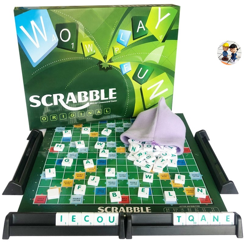 Scrabble Board Puzzles Game Jigsaw-Words Spelling-Table Kids