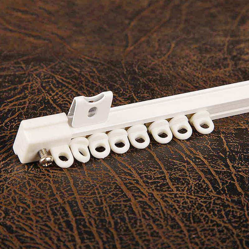 铝合金窗帘轨道静音滑轮滑轨导轨单双轨道直轨罗马杆顶装侧装滑道