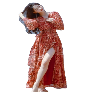 海边度假连衣裙设计感三亚旅游穿搭女装拍照沙滩裙长裙子飘逸超仙