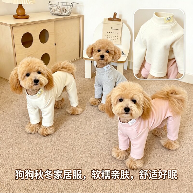 德绒防掉毛狗狗打底衫四脚包肚衣宠物幼犬小型犬泰迪防寒秋冬新品