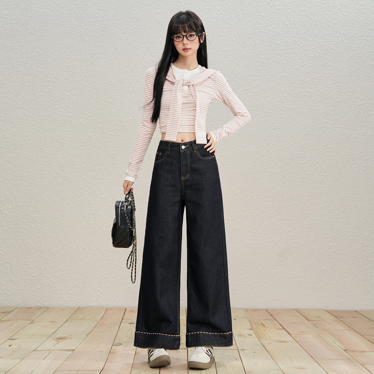 直筒牛仔裤女2026新款春秋复古刺绣宽松显瘦阔腿裤深蓝色依春图案,女装/女士精品,牛仔裤,淘宝优惠券,粉丝福利购,淘宝优惠卷