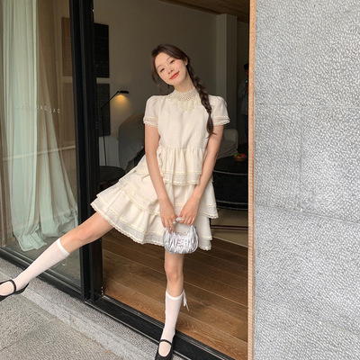诠释美 NEWOPEN 2024夏甜美公主蛋糕裙短款高腰气质连衣裙女