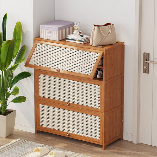 鞋柜家用门口多层简易门后收纳柜楼道入户一体靠墙经济型小窄鞋架