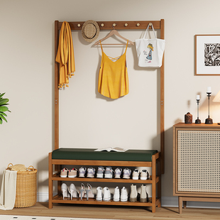 鞋架挂衣架一体家用门口多层结实耐用简易鞋柜出租屋用放在家外的