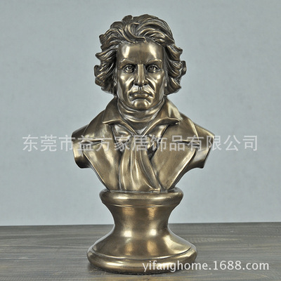欧式铸铜贝多芬莫扎特莎士比亚人像雕塑摆件客厅书房装饰摆设