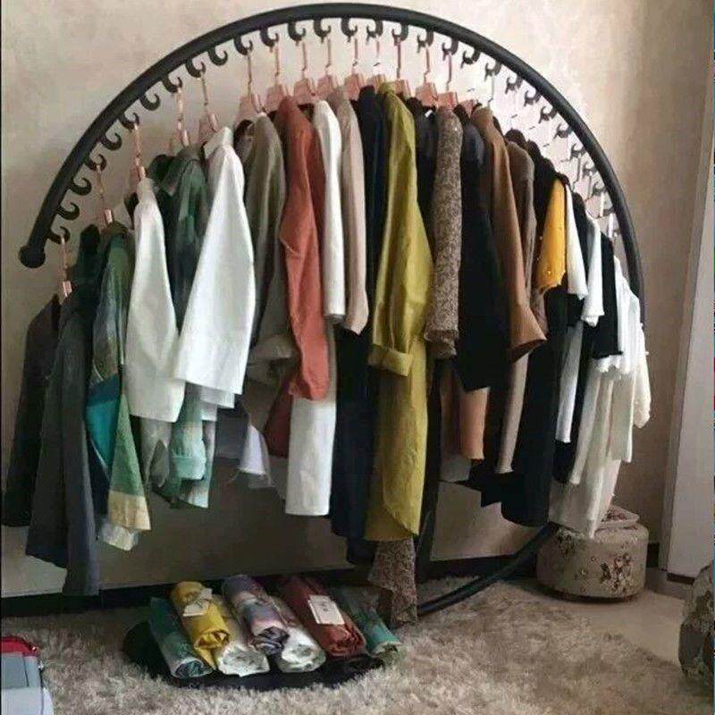 服装店展示架衣架落地女装中岛货架铁艺衣服架子服装架挂衣侧挂架
