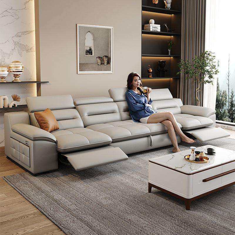 意式真皮沙发客厅小户型简约现代家庭影院电动折叠多功能智能沙发