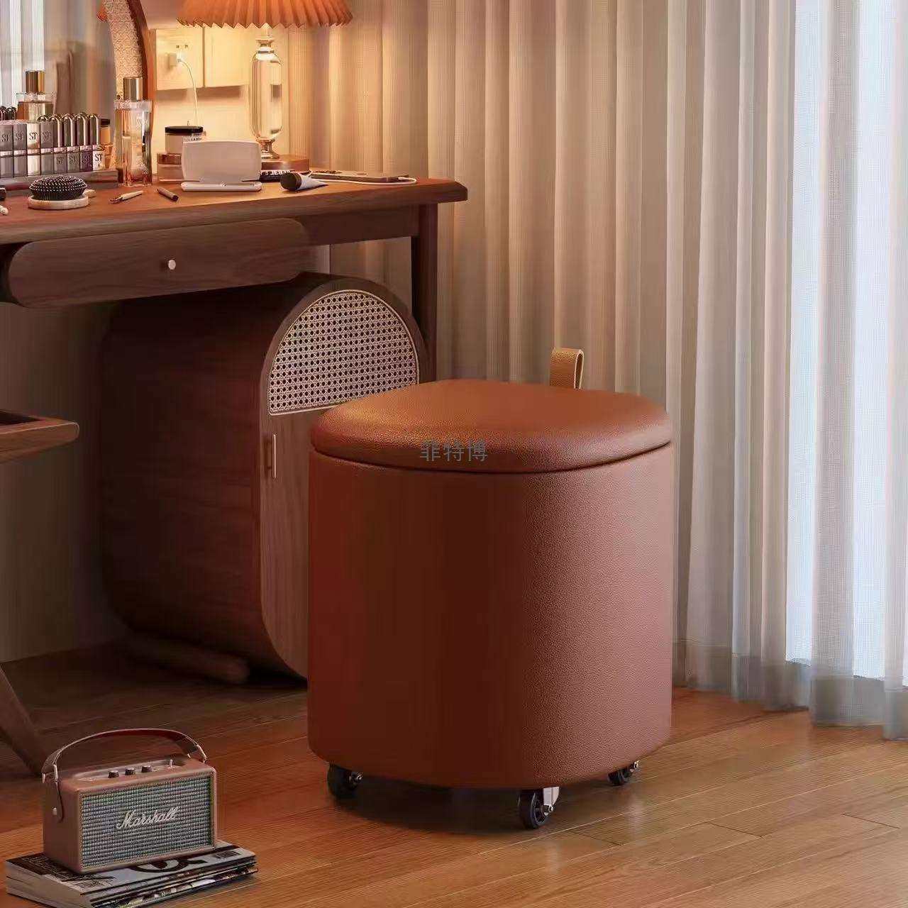 化妆凳可移动卧室可储物梳妆凳子奶油风旋转万向轮美甲椅方凳矮凳,电子元器件市场,其它元器件,淘宝优惠券,粉丝福利购,淘宝优惠卷