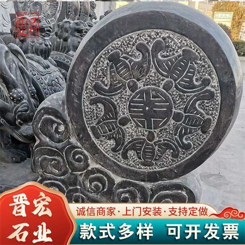 石雕抱鼓石动物门墩青石石鼓石雕抱鼓石门口摆放门档石